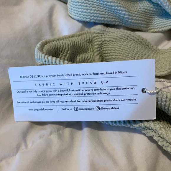 NWT Acqua Deluxe Bandeau 3-way Bikini Set Seafoam - Picture 8 of 13